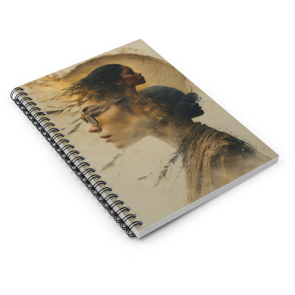 Dreamscape Portrait Spiral Notebook — Artistic Double Exposure Ruled Journal
