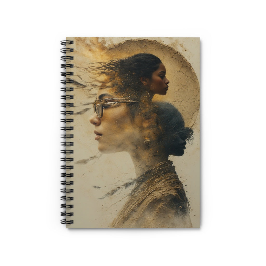 Dreamscape Portrait Spiral Notebook — Artistic Double Exposure Ruled Journal