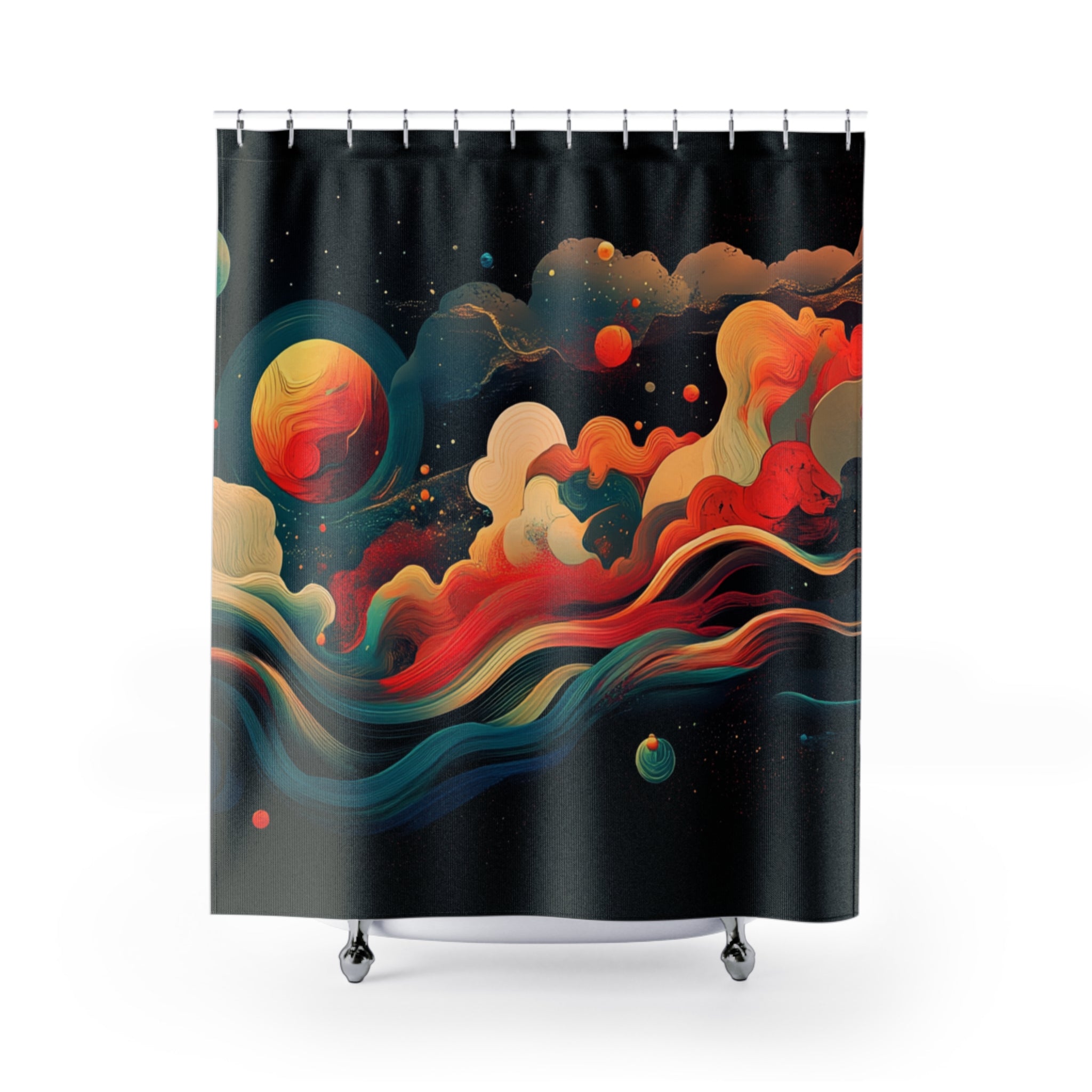 Cosmic Waves Shower Curtain