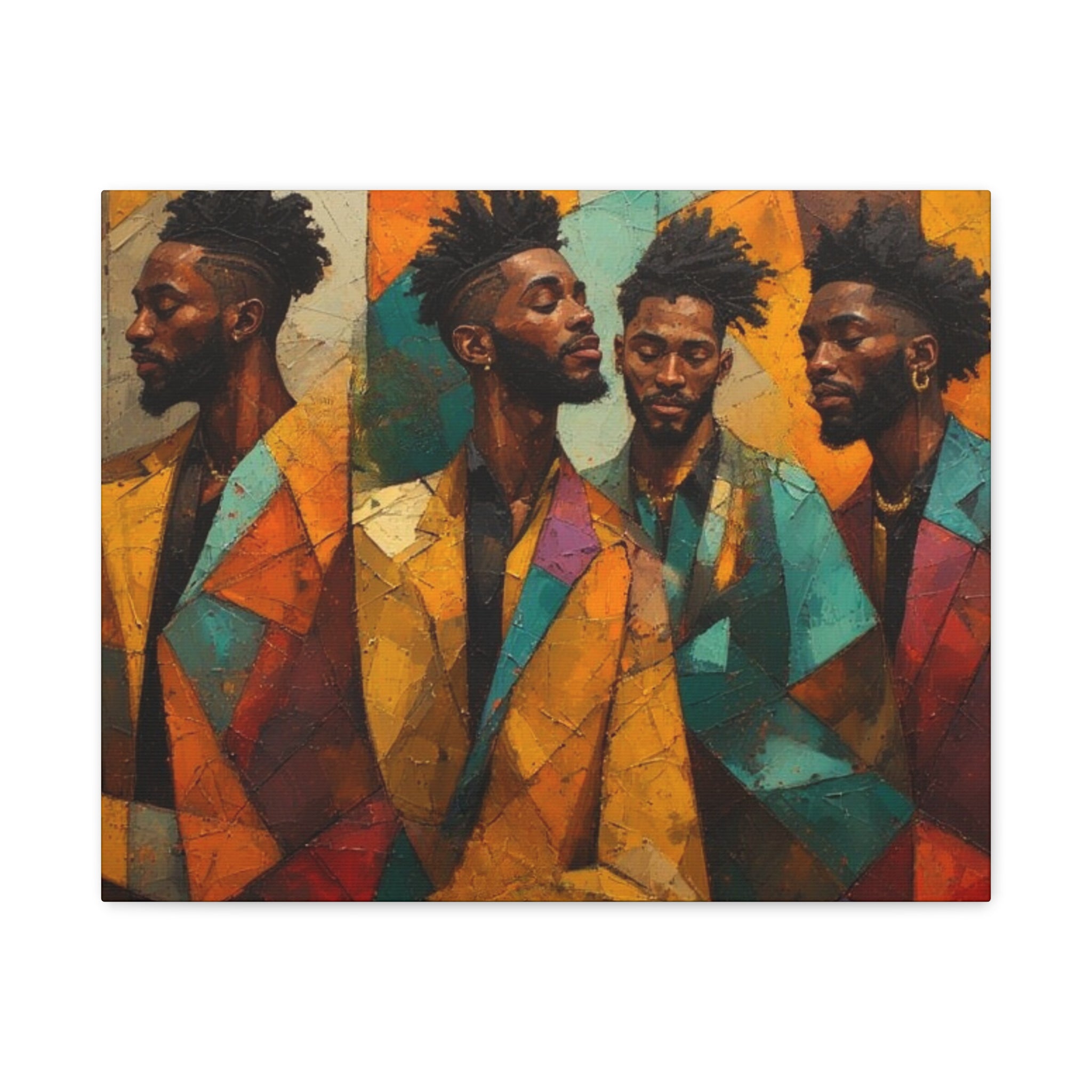 Canvas Print – Faces in Rhythm: Abstract Portrait of a Man in Motion, Matte Stretched Wall Art
